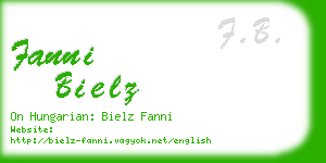 fanni bielz business card
